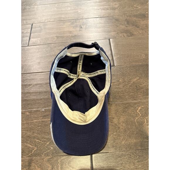 Vintage Y2K Nike Football Spellout Swoosh Navy Adjustable Strapback Hat Cap - Picture 6 of 8